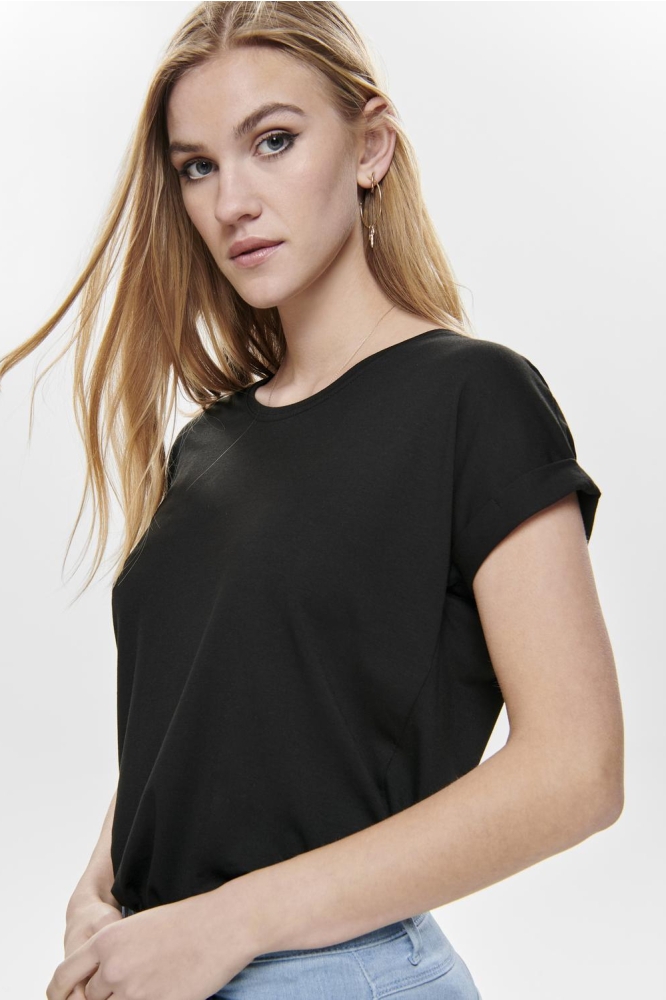 onlMOSTER S/S O-NECK TOP NOOS JRS 15106662 Black Solid